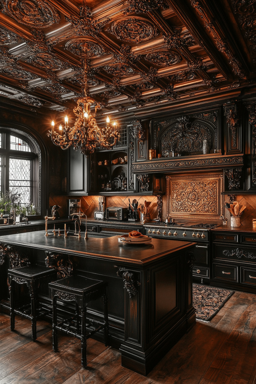 dark academia kitchen