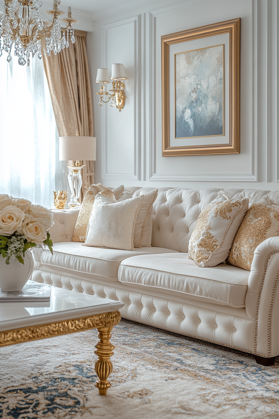 white living room decor