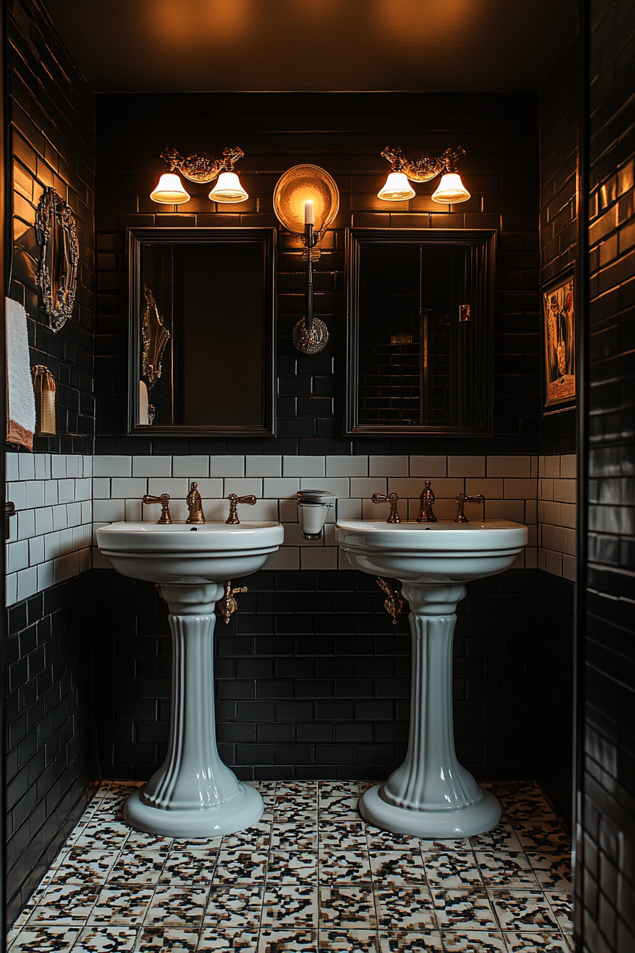 moody vintage bathroom