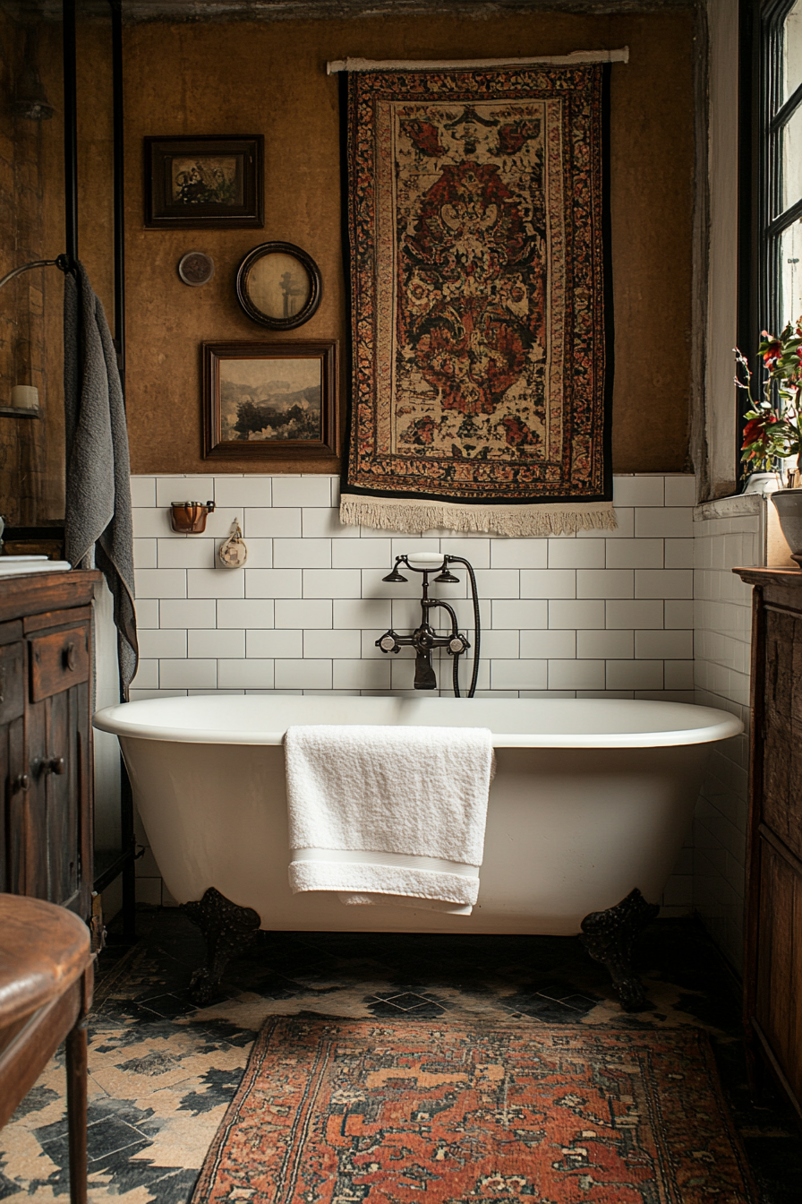 moody vintage bathroom
