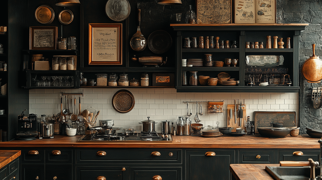 dark academia kitchen