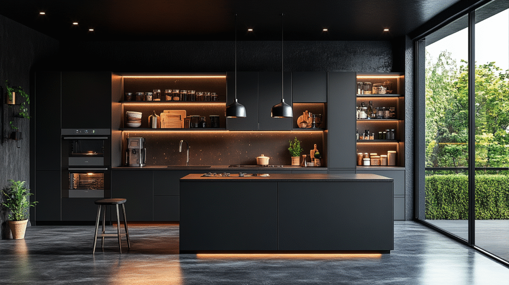 dark and moody kitchen