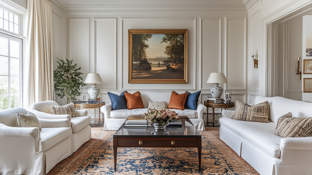 neoclassical interior living rooms