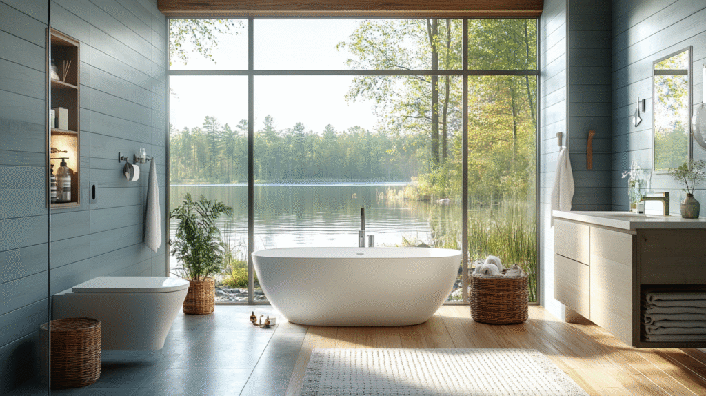old cabin interior bathroom
