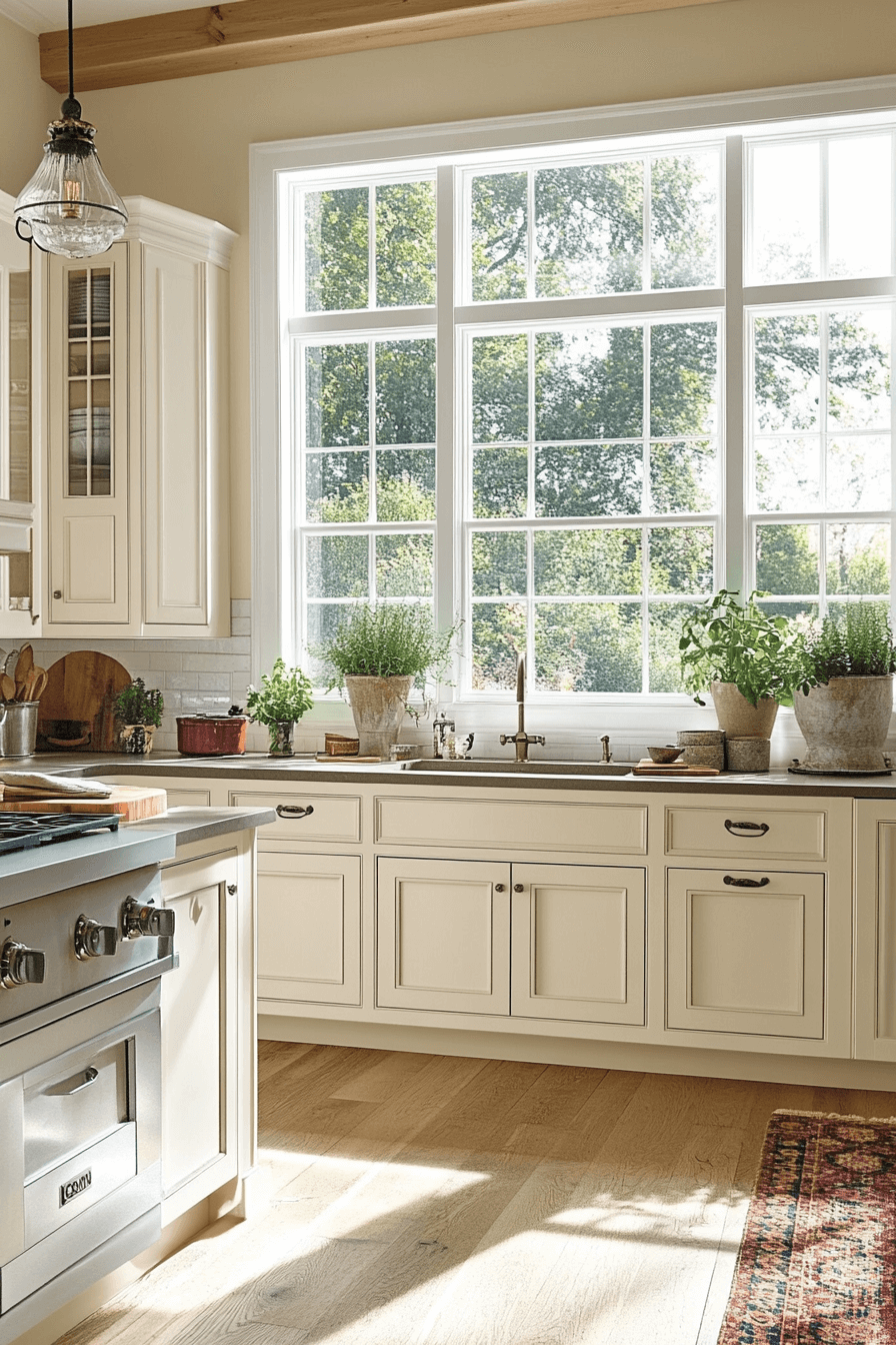 cream kitchen cabinets