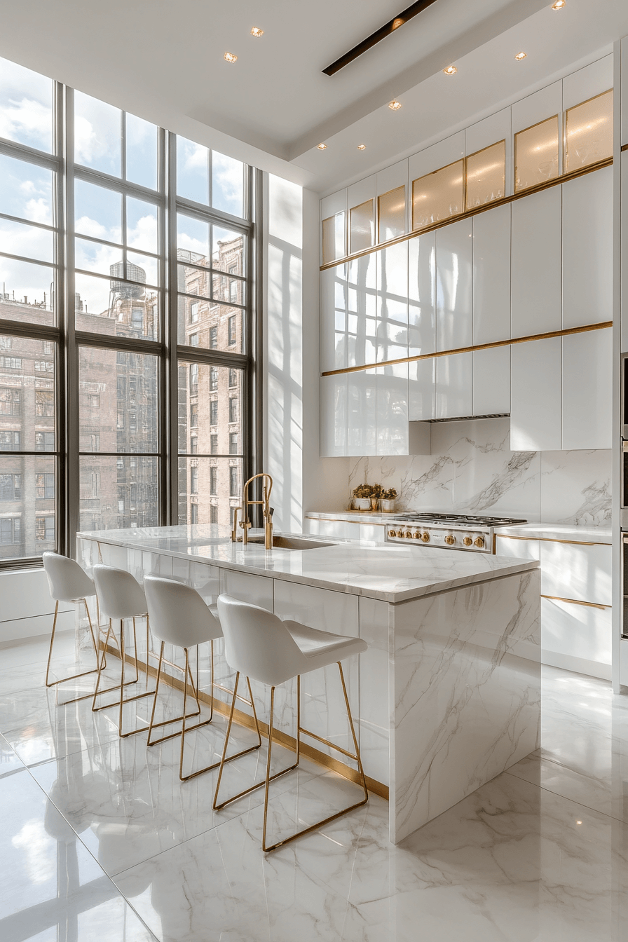 29 White and Gold Kitchen Makeovers That Spark Instant Joy white and gold kitchen