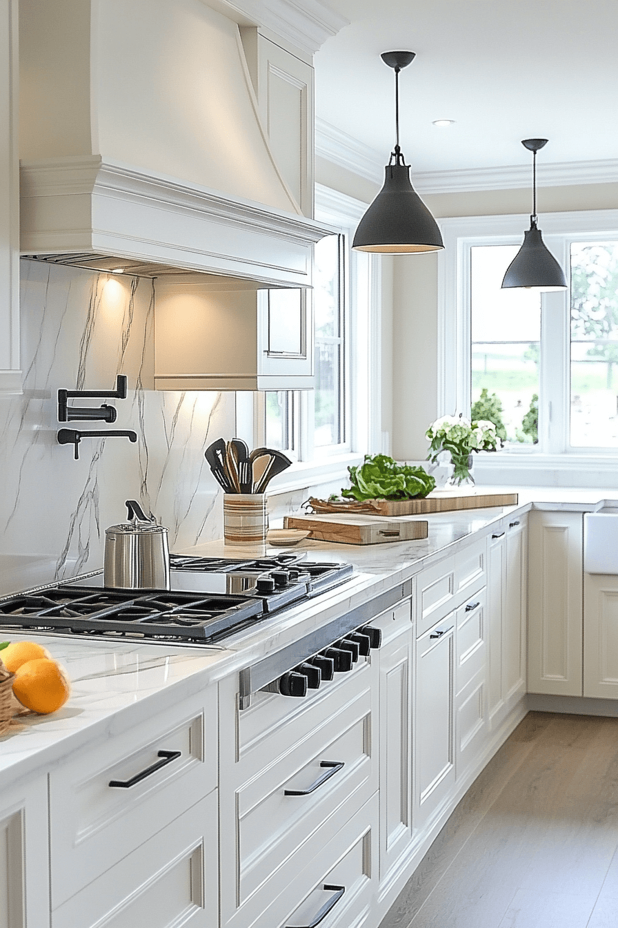 kitchen backsplash with white cabinets