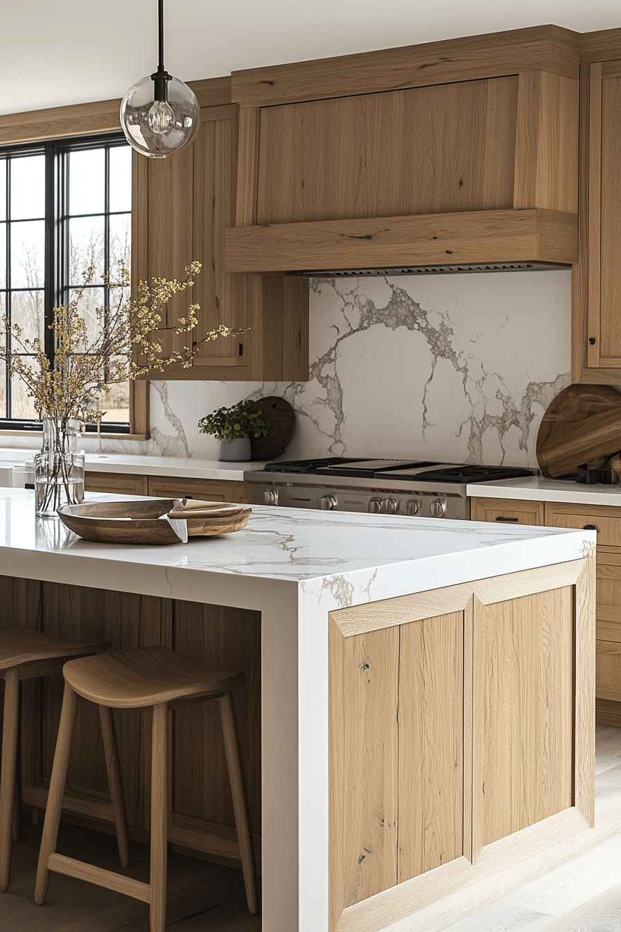 white oak kitchen cabinets