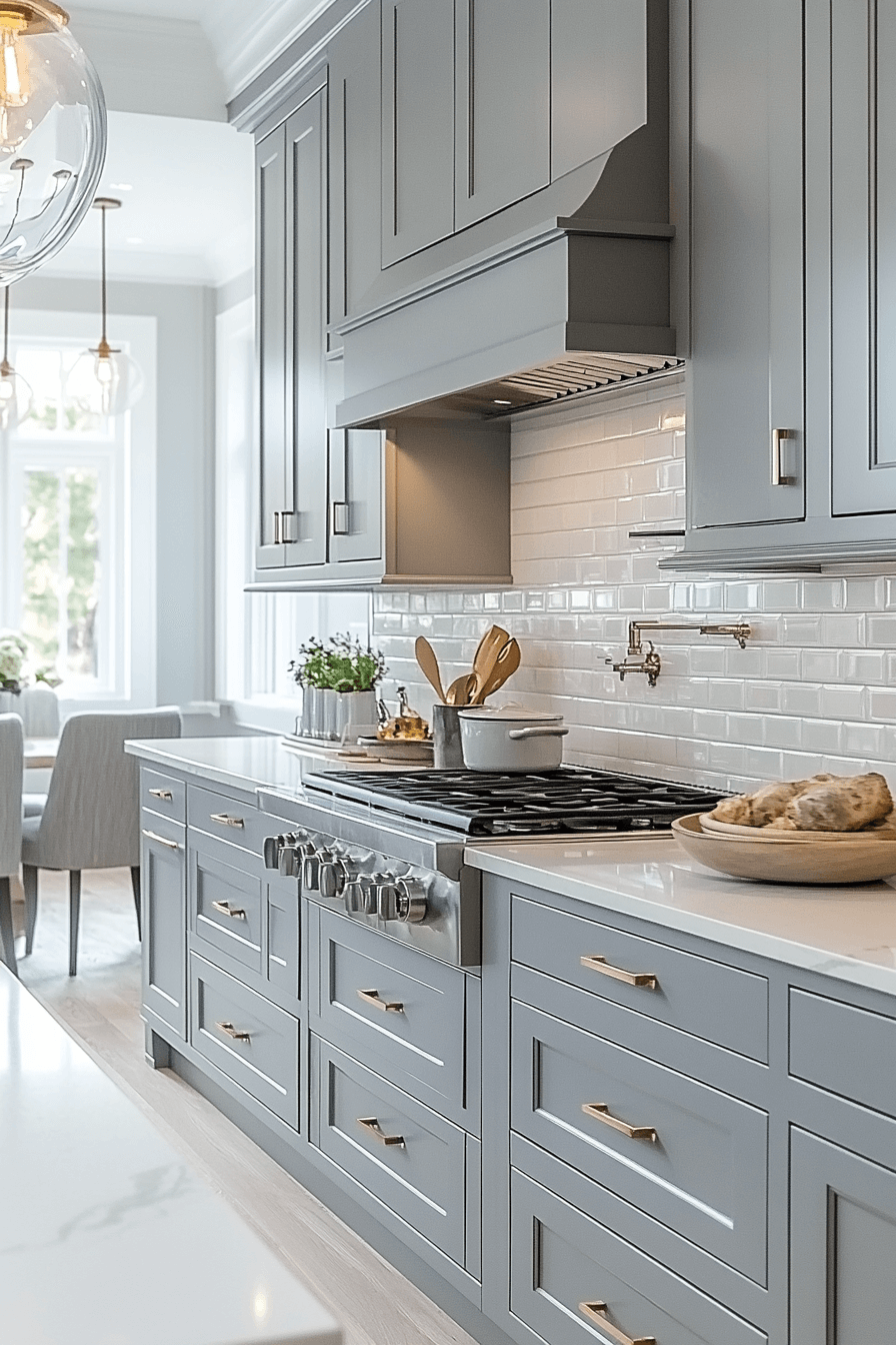 grey and white kitchen