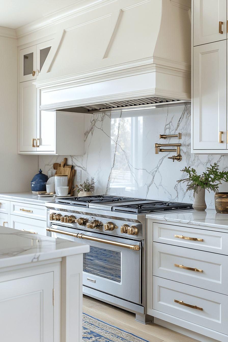 white marble kitchen