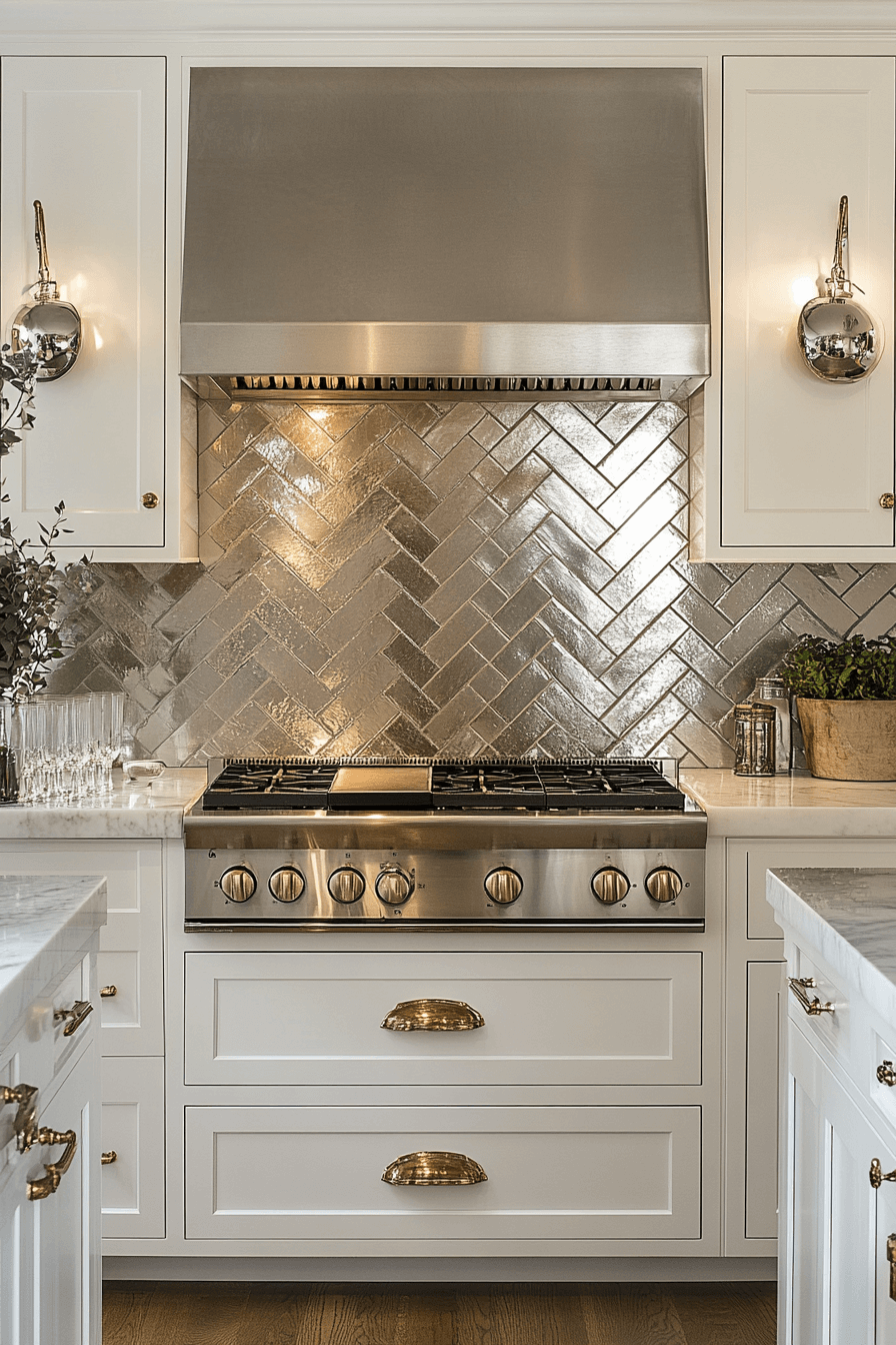 kitchen backsplash with white cabinets
