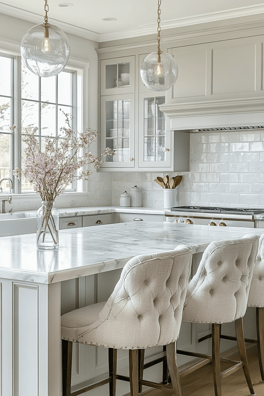 gray and white kitchen