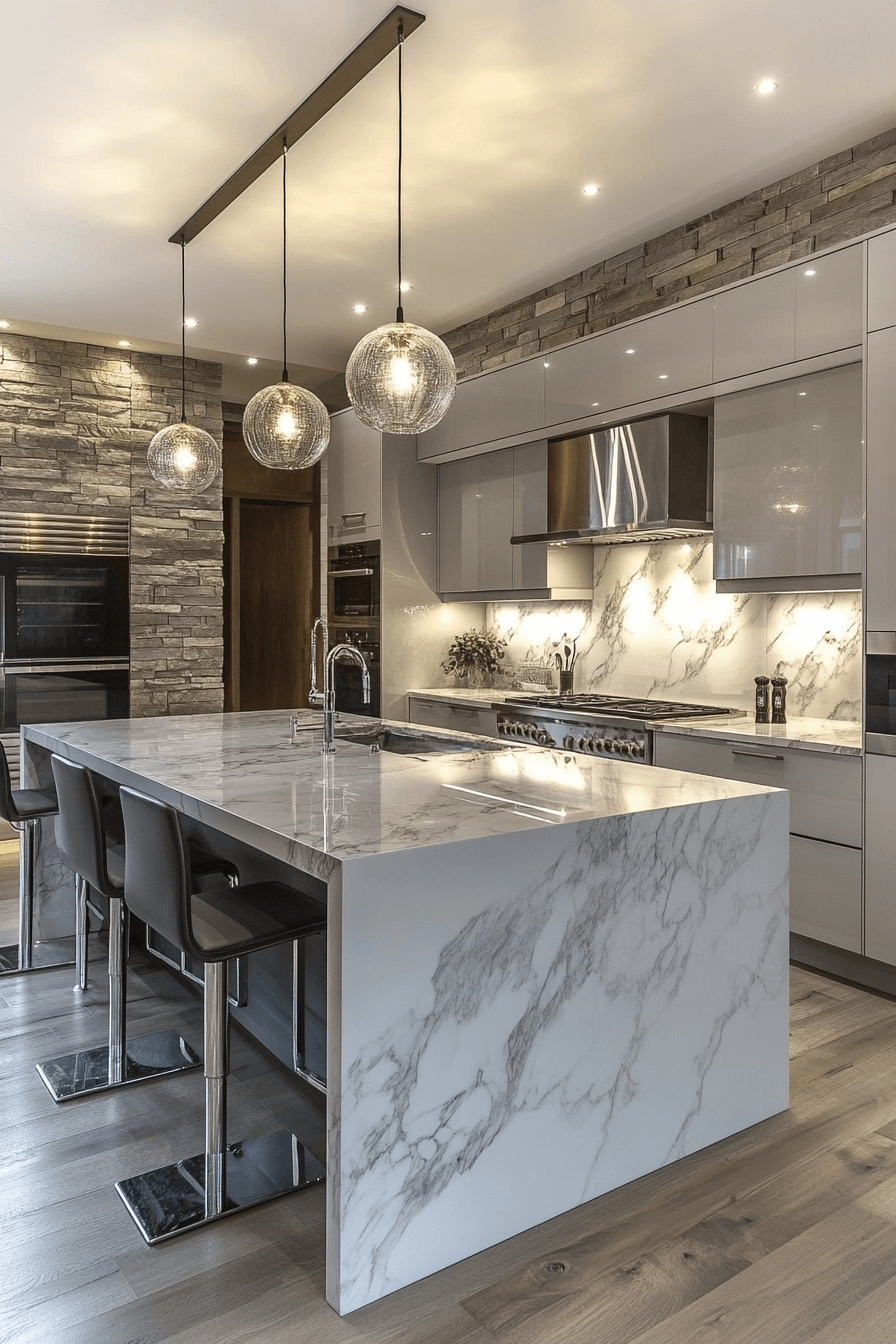 grey and white kitchen