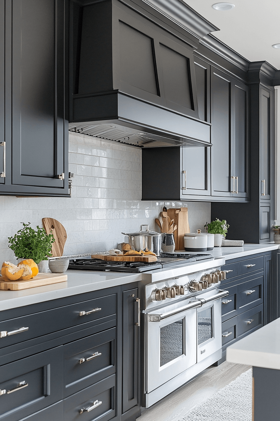 black and white kitchen cabinets