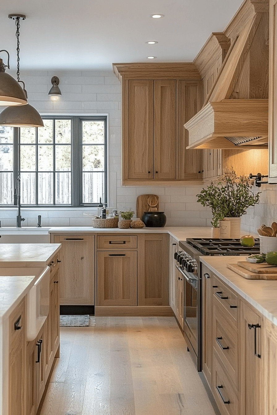 white oak kitchen cabinets