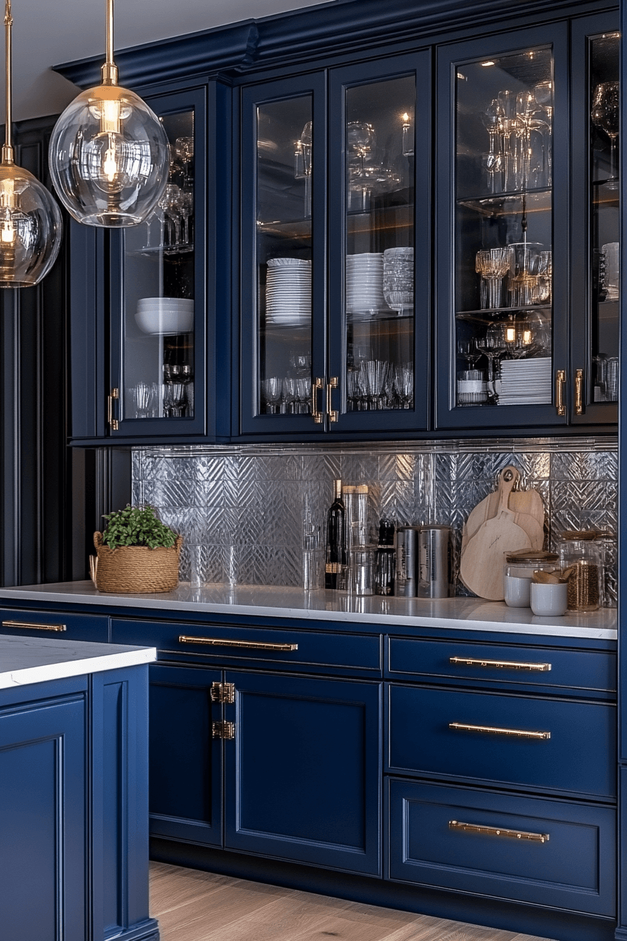 blue and white kitchen