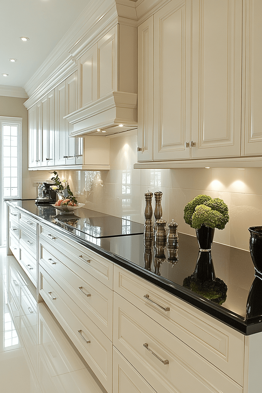 cream kitchen cabinets