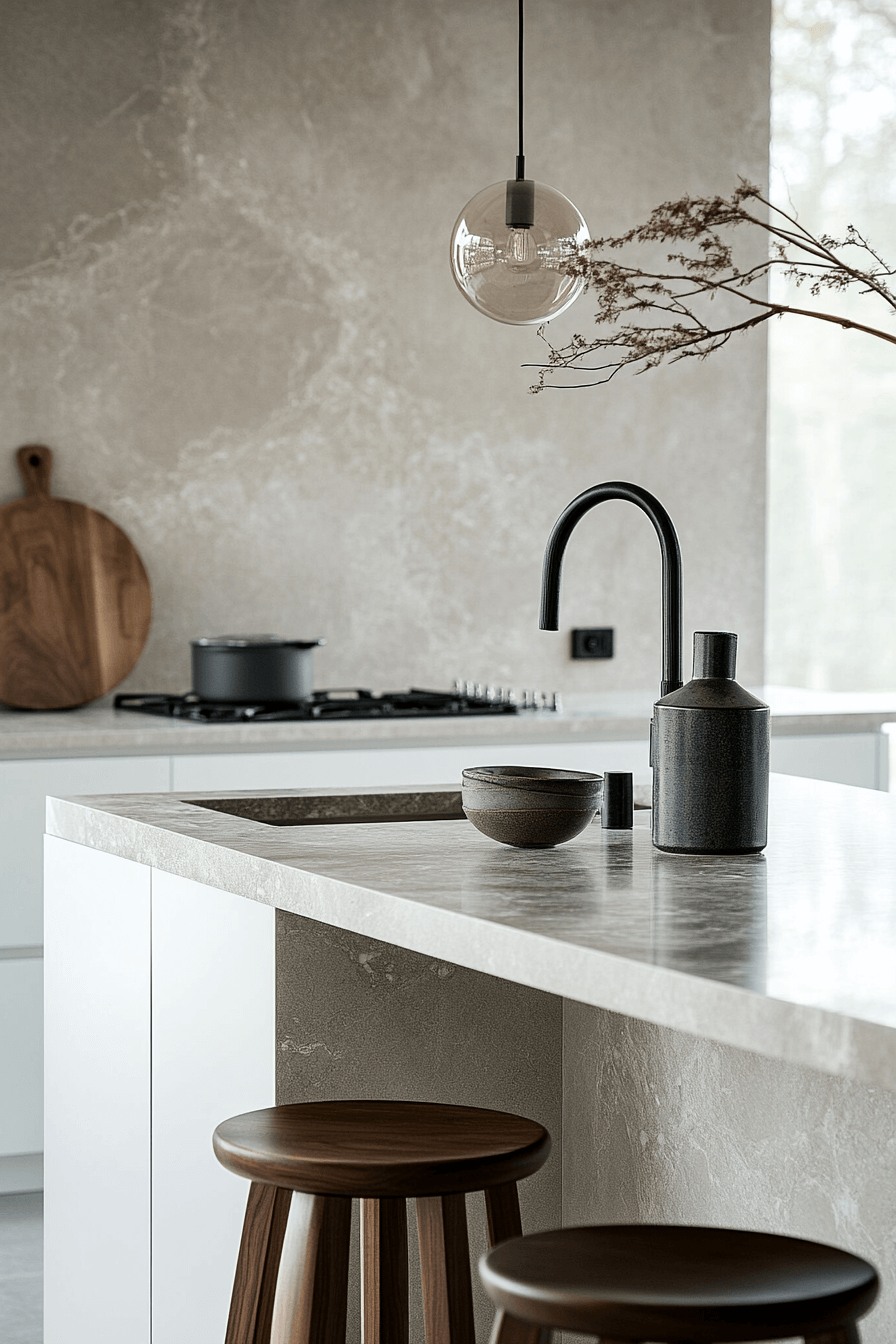 grey and white kitchen
