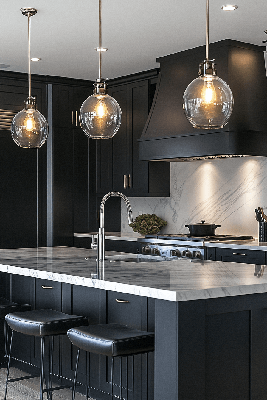 black and white kitchen cabinets