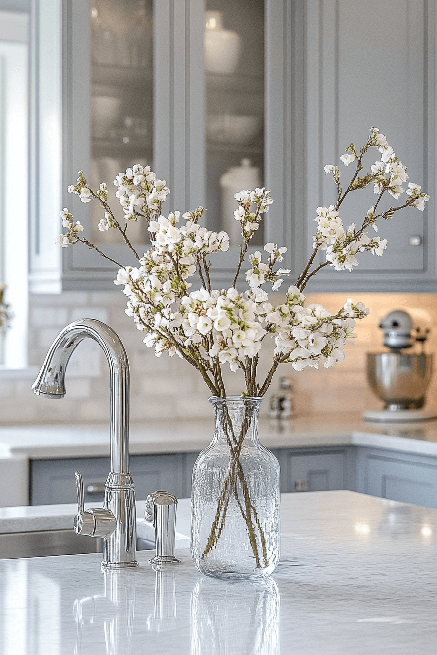 gray and white kitchen