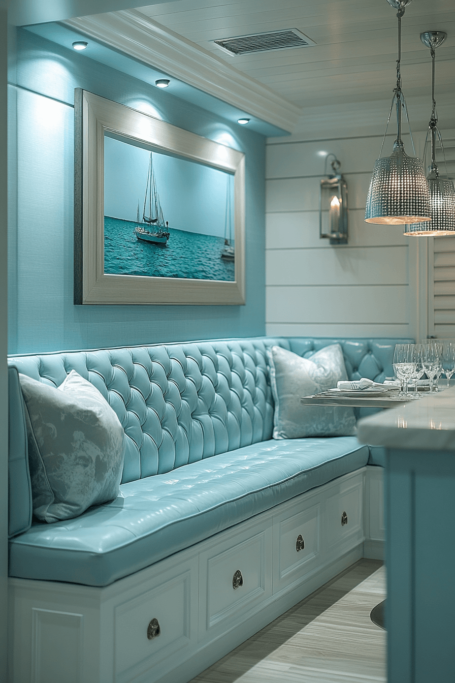 blue and white kitchen