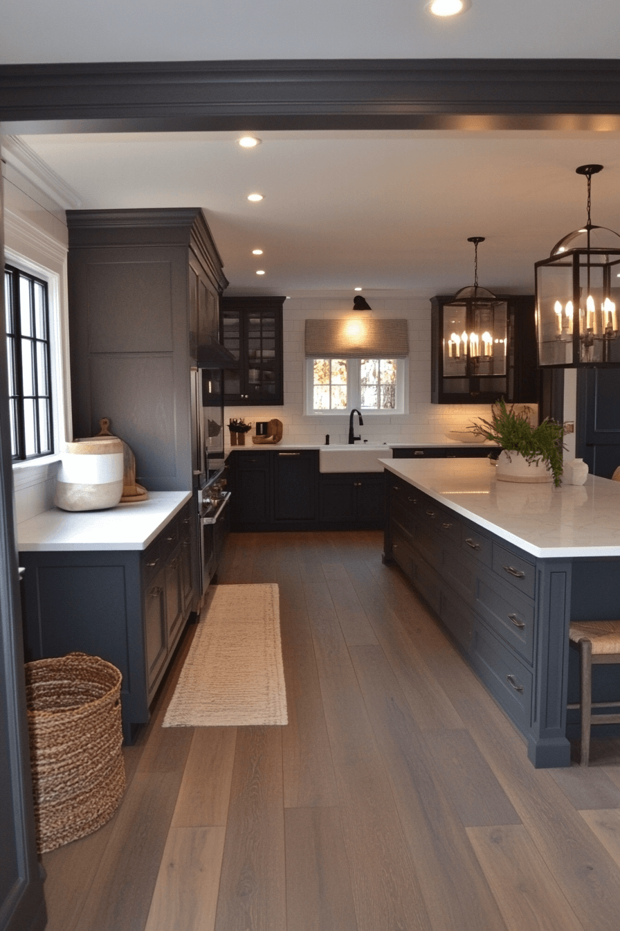 grey and white kitchen