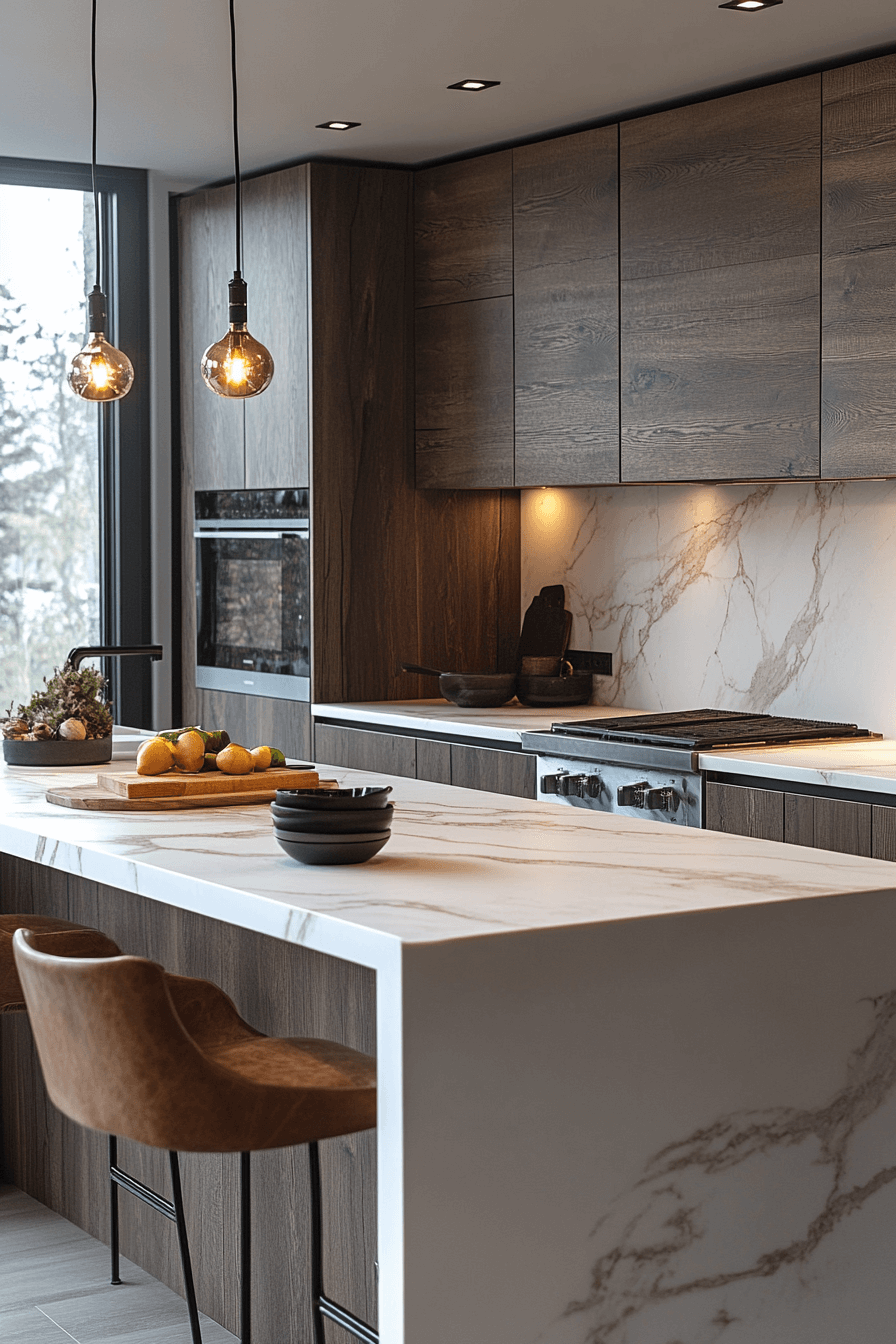 white marble kitchen