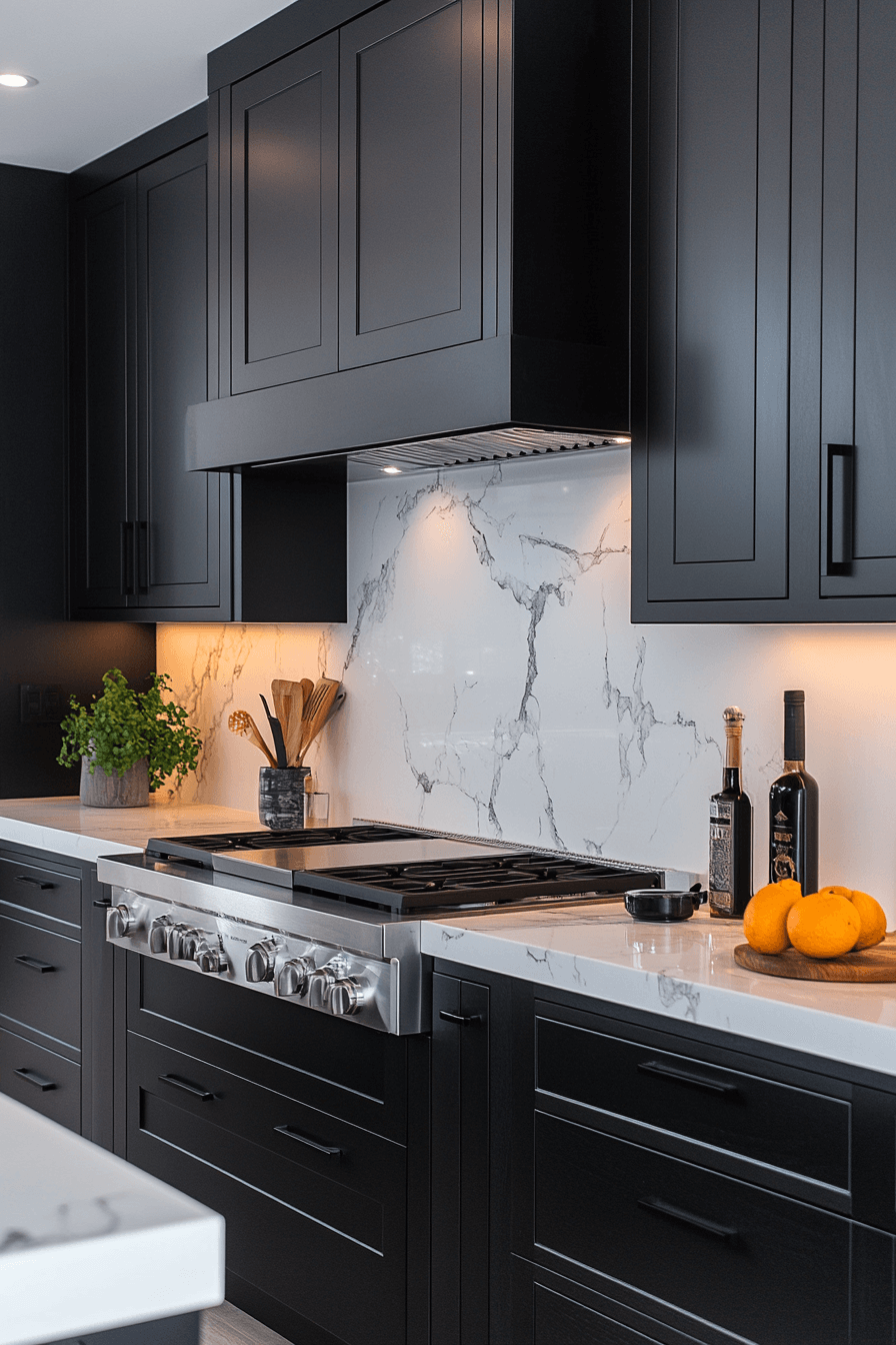 black and white kitchen cabinets