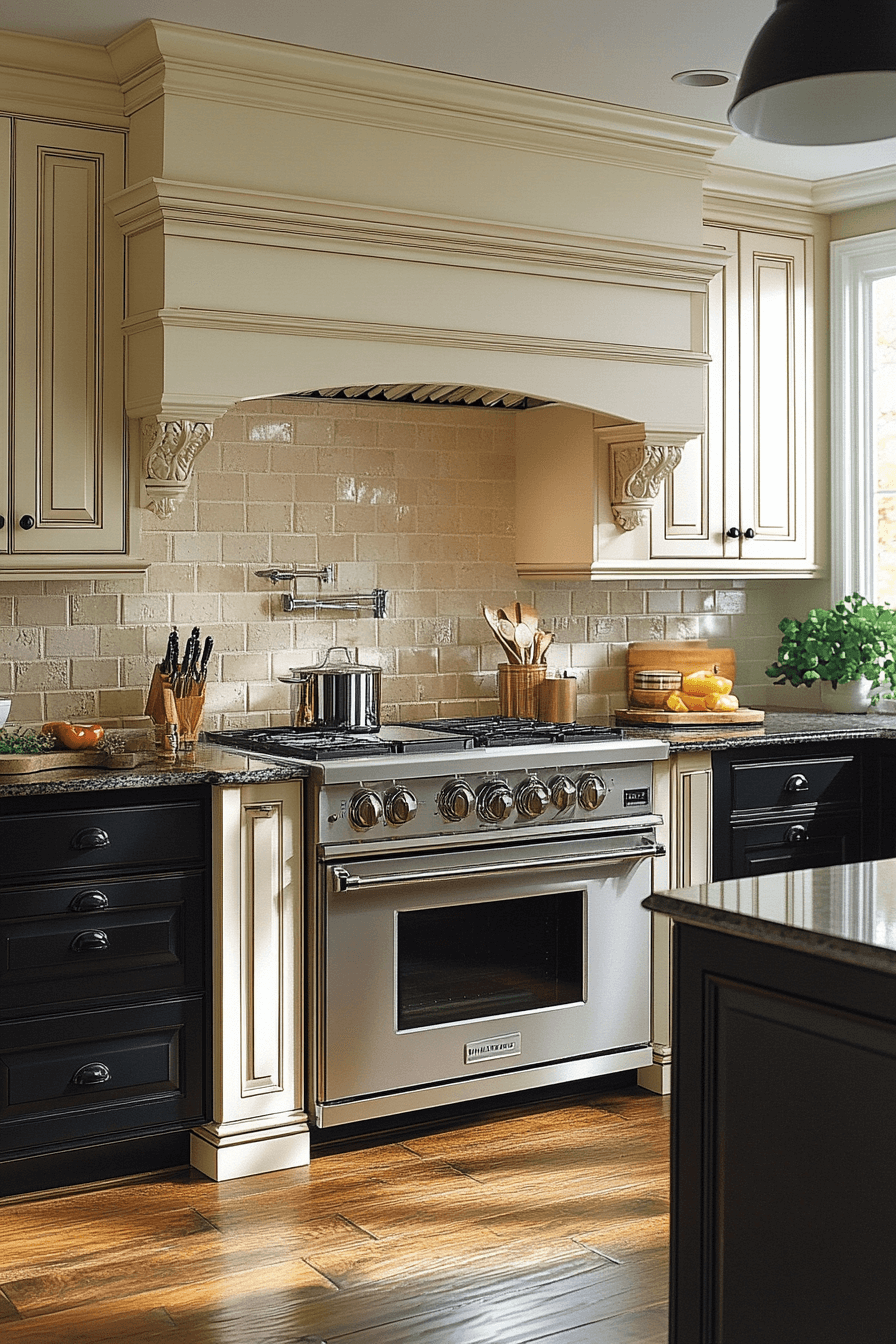 cream kitchen cabinets
