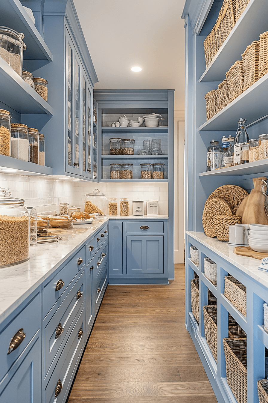blue and white kitchen