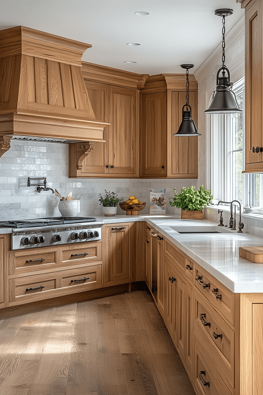 white oak kitchen cabinets