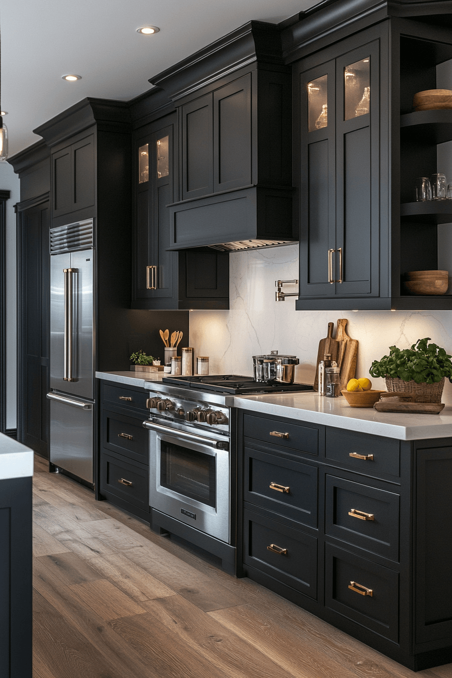 black and white kitchen cabinets