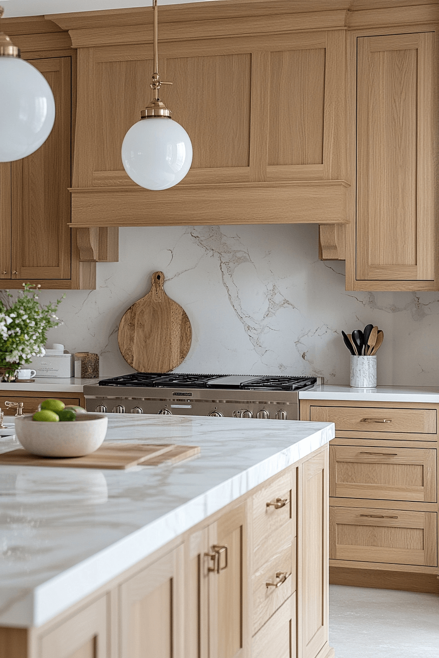 white oak kitchen cabinets