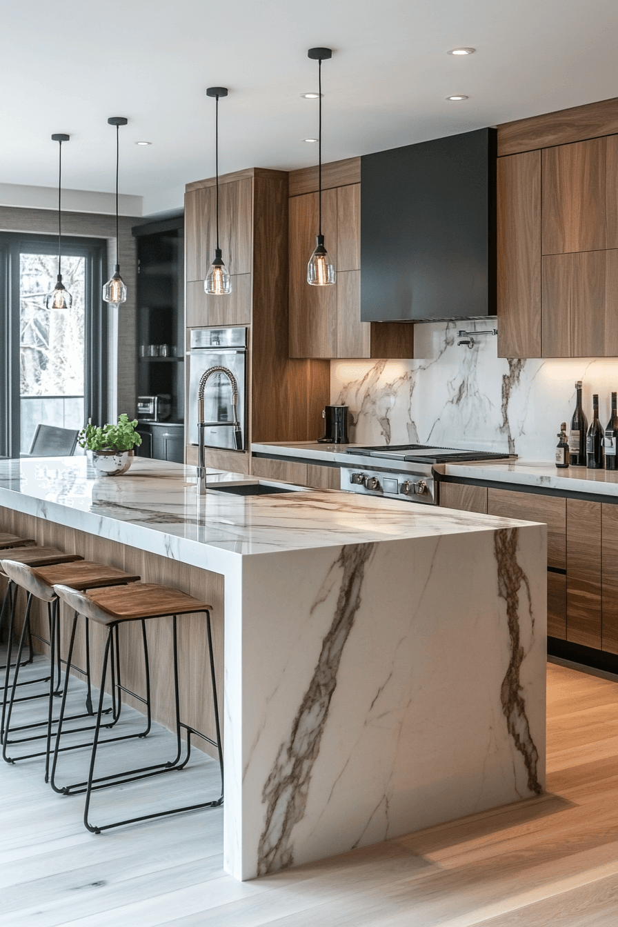 white marble kitchen