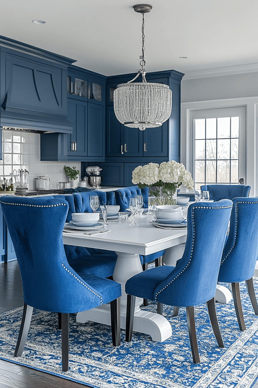 blue and white kitchen