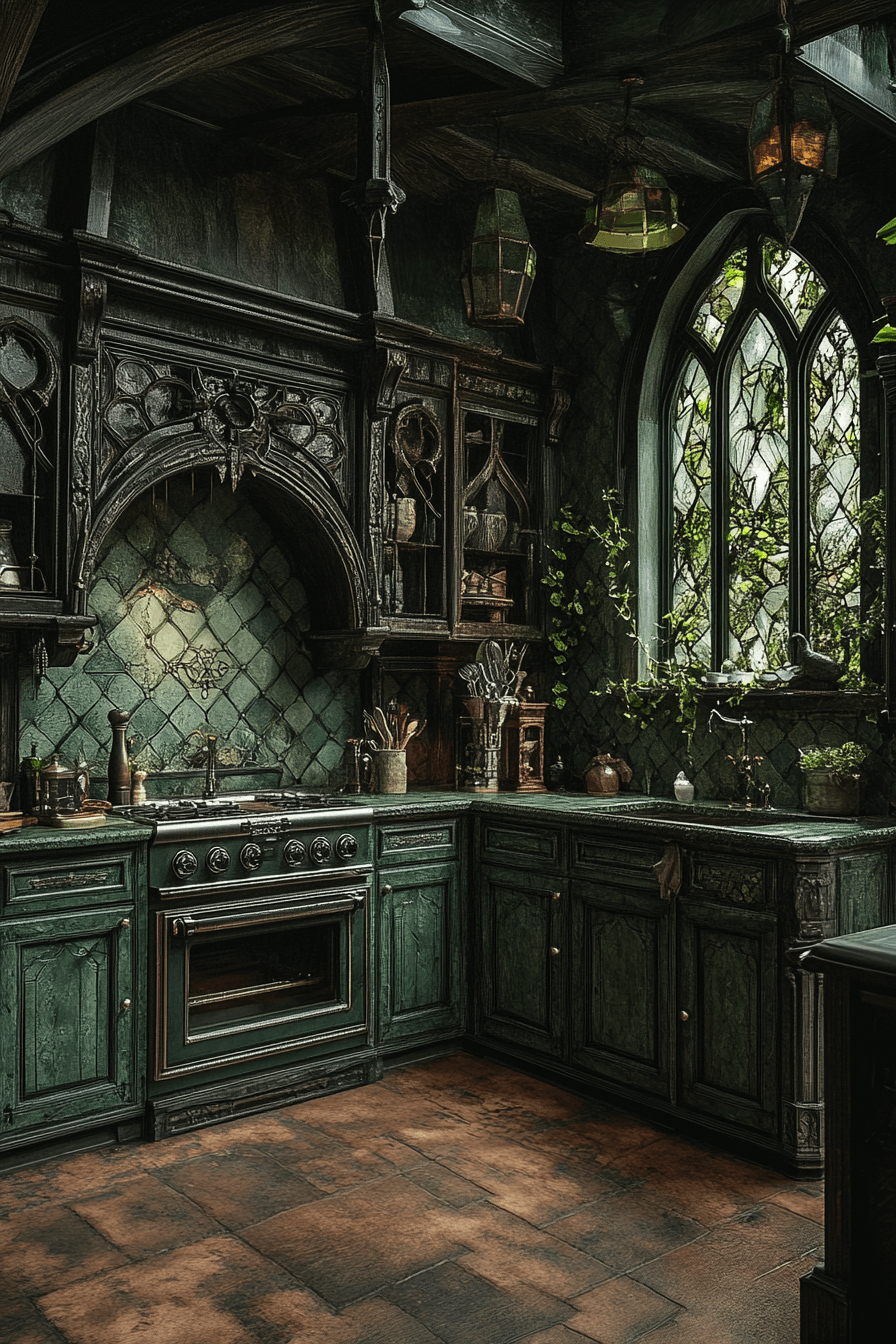29 Whimsigoth Kitchen Makeovers for a Mystical Culinary Vibe whimsigoth kitchen