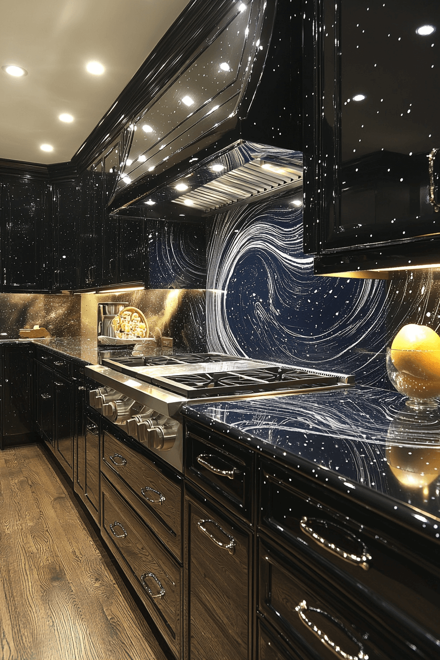 black and white kitchen cabinets