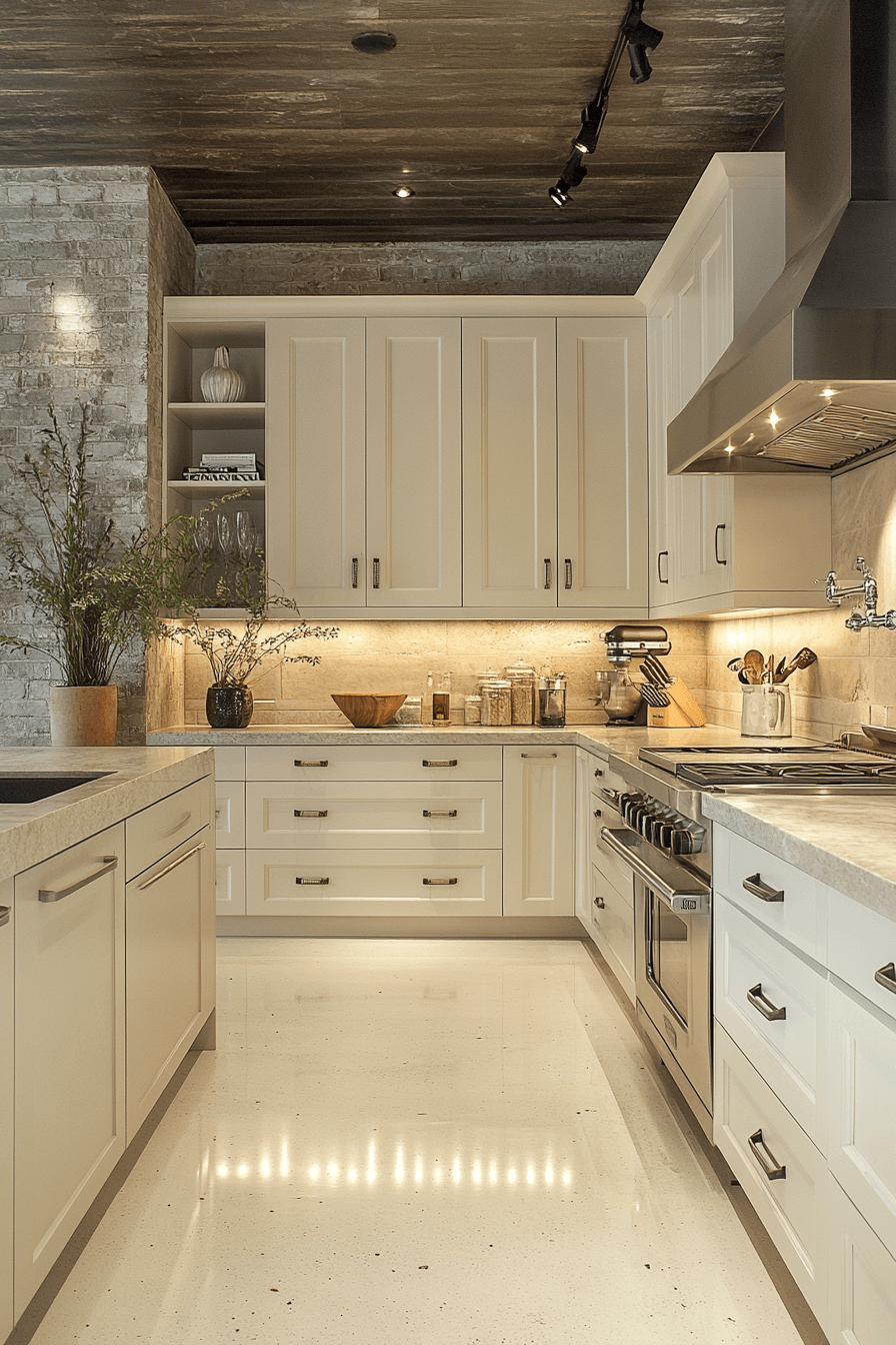 cream kitchen cabinets