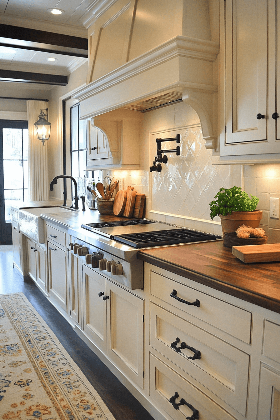 cream kitchen cabinets