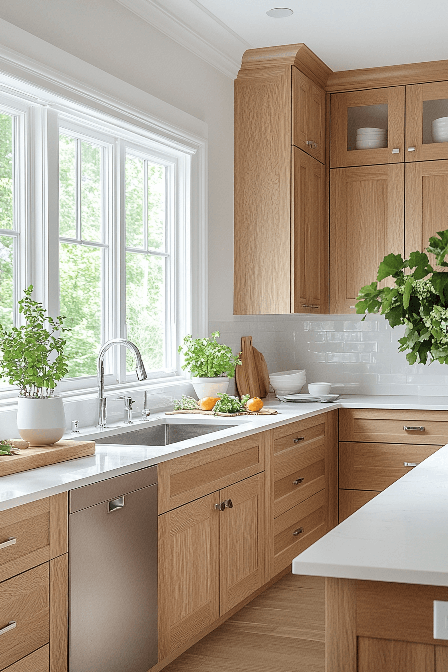 white oak kitchen cabinets