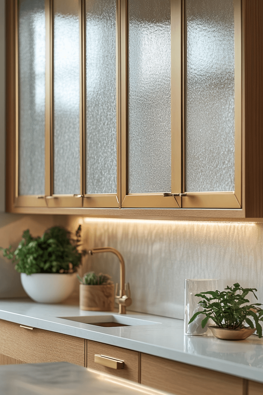 white and gold kitchen