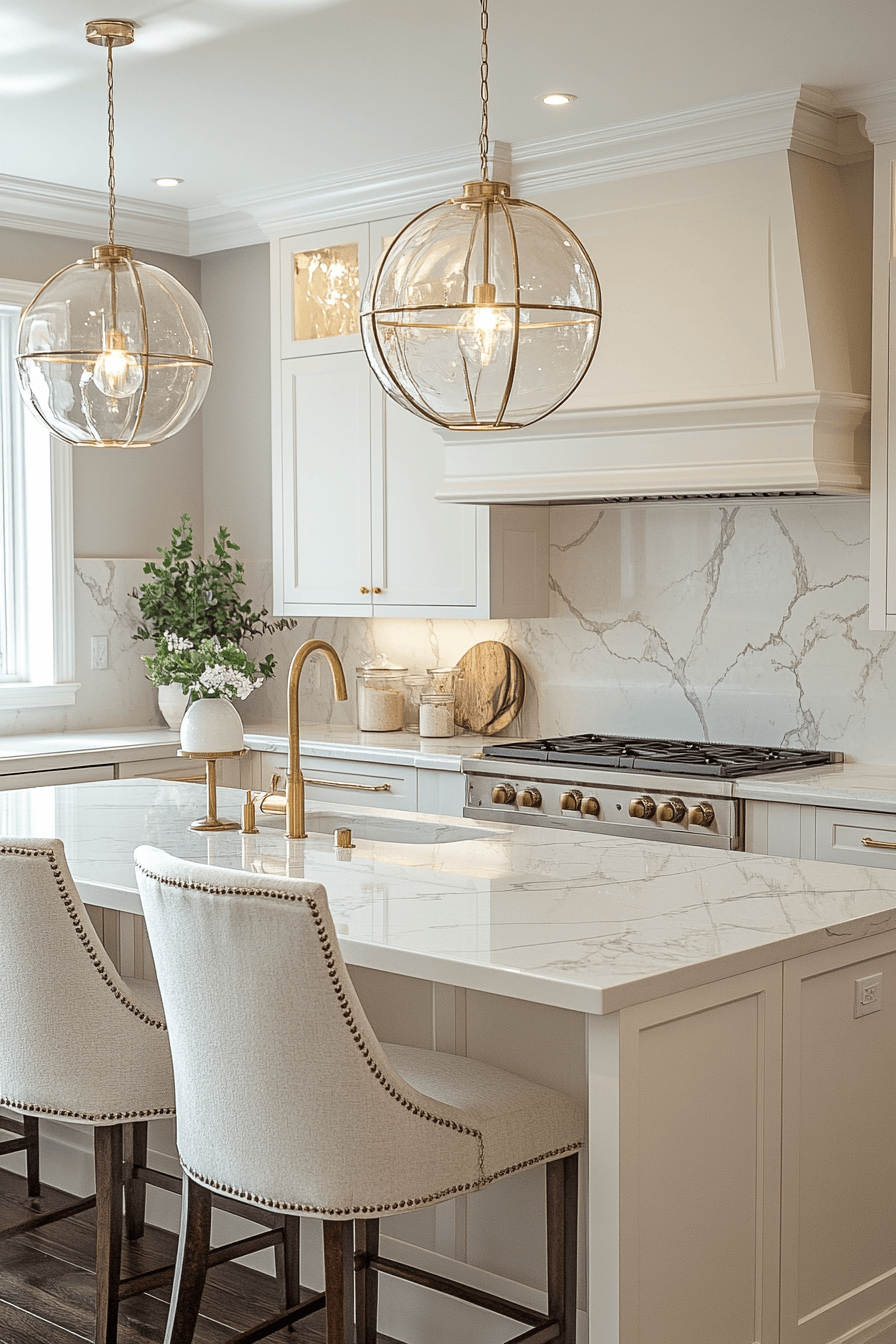 white marble kitchen