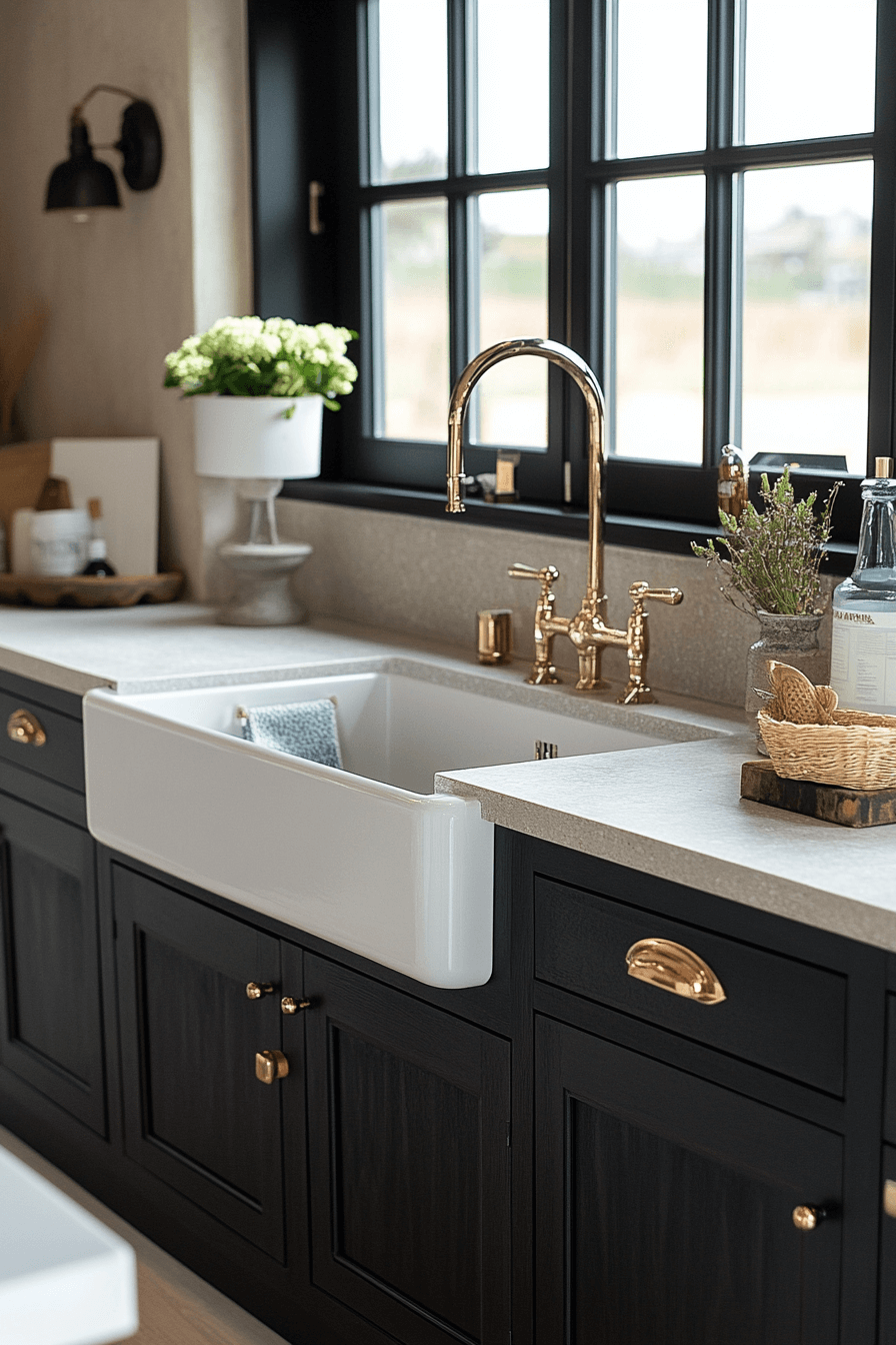black and white kitchen cabinets