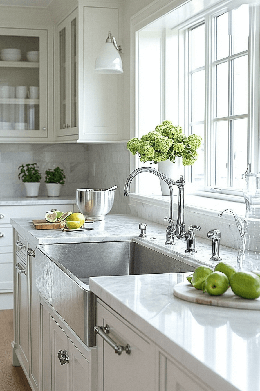 gray and white kitchen