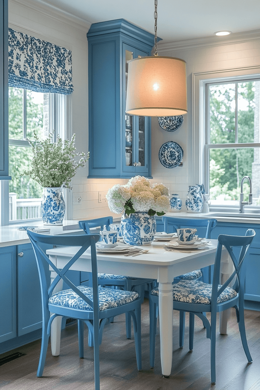 blue and white kitchen