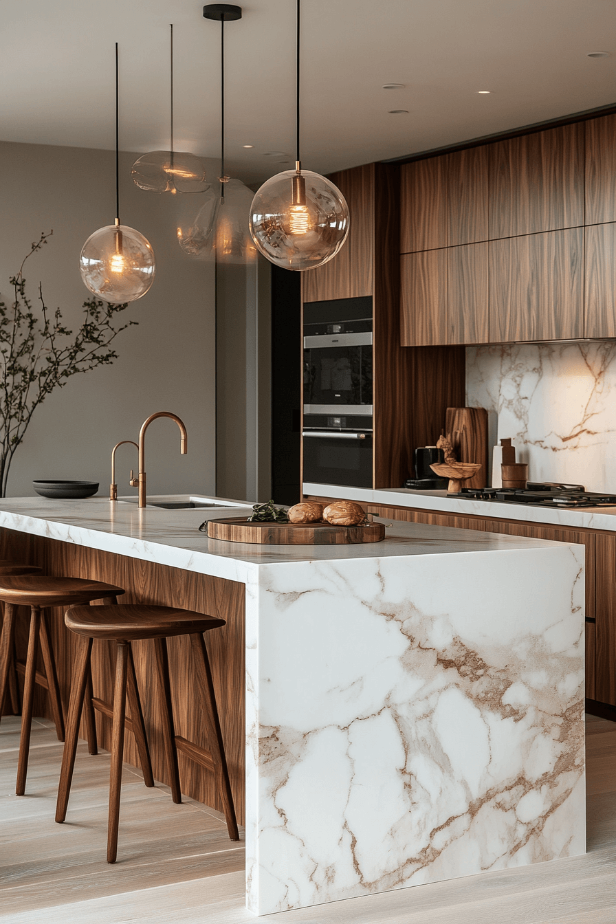 white marble kitchen