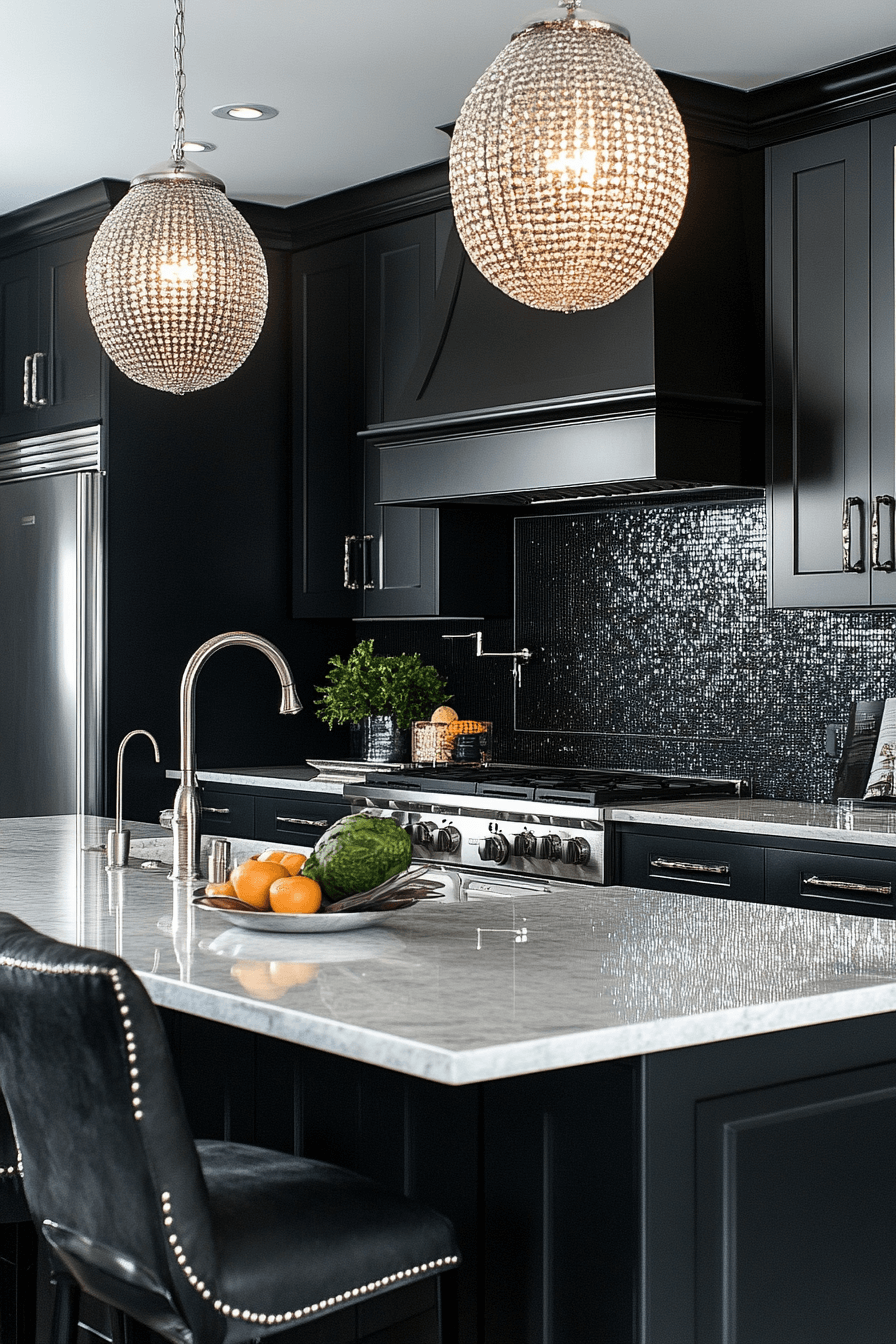 black and white kitchen cabinets