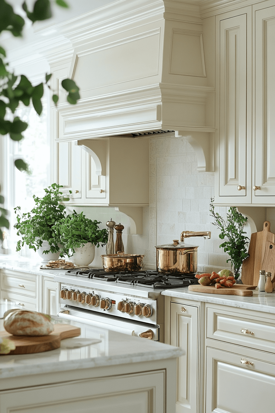 cream kitchen cabinets