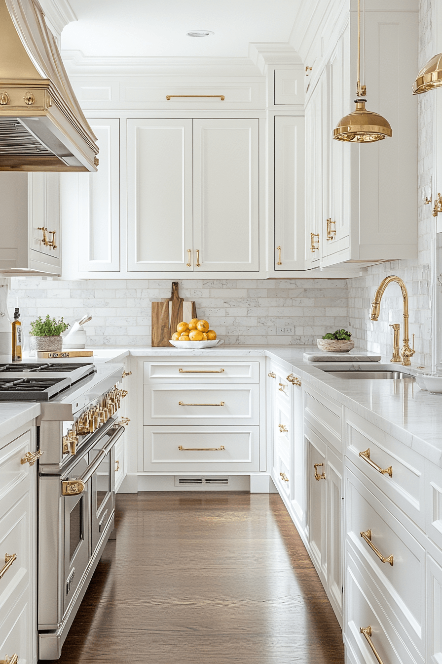 29 White and Gold Kitchen Makeovers That Spark Instant Joy white and gold kitchen