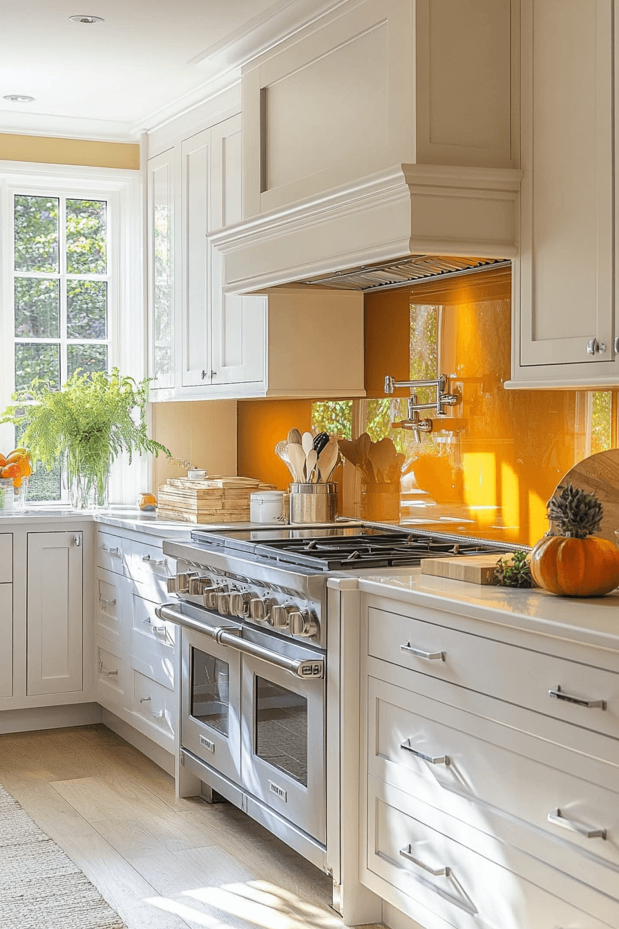 kitchen backsplash with white cabinets